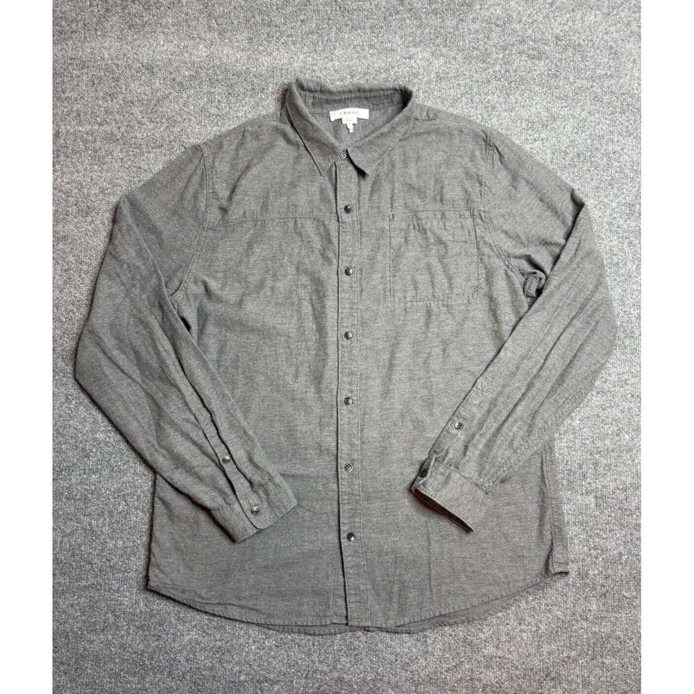 Frame Shirt Men XL Gray Slim Button Up Utilitarian Shirt Business Casual